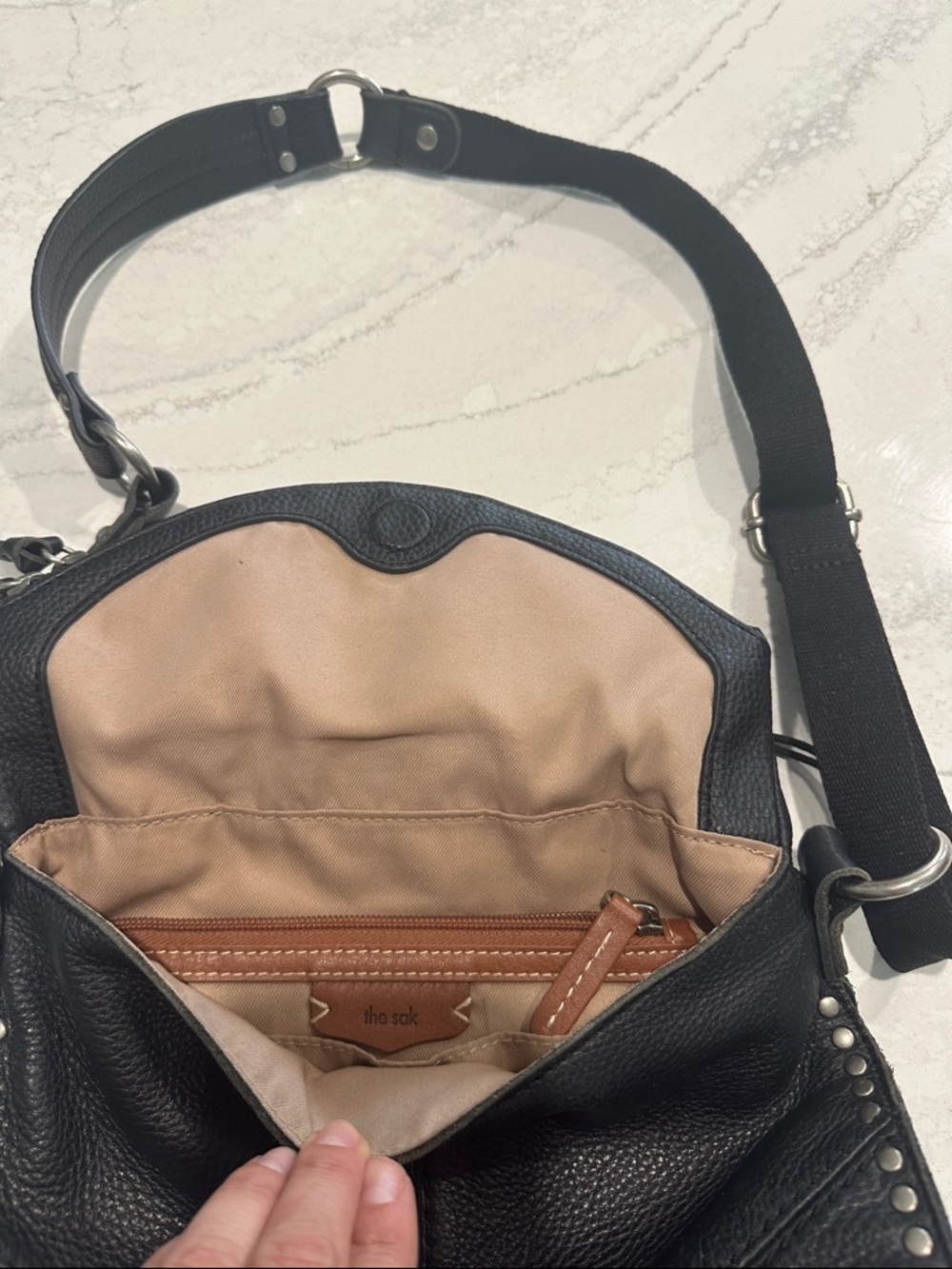 Black Studded Leather Crossbody Bag - the sak - Picture 2 of 4